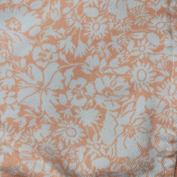 OshKosh Girls Size 3T Floral Print Denim Jean Jacket Peach White Zip Collar - Picture 5 of 7